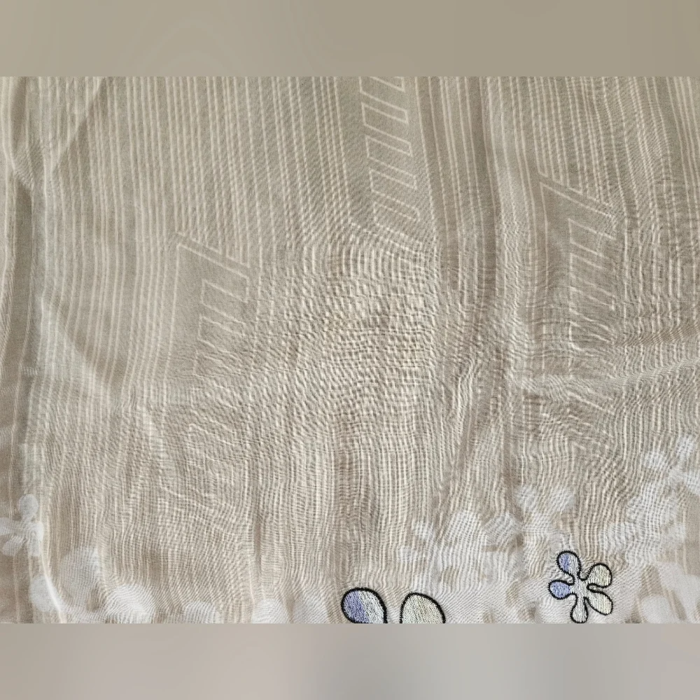 LEITH Embroidered Pop Art Floral Border Scarf / Wrap | 73